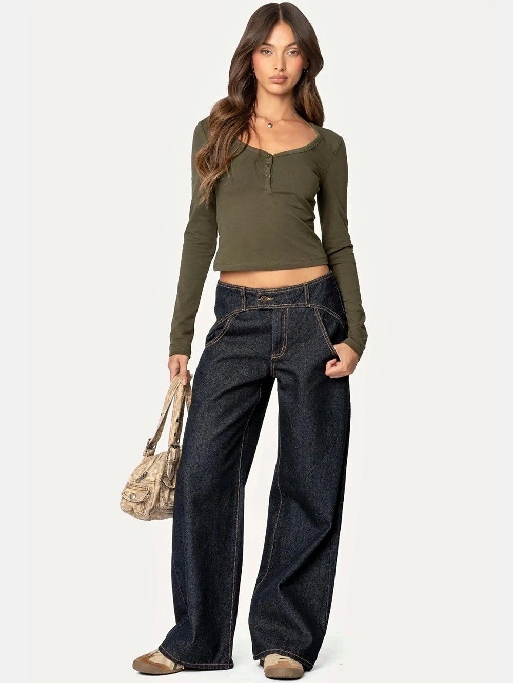 Leah Henley Top-Olive